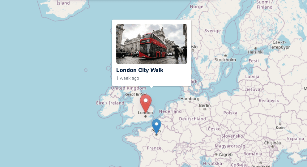 MyVideoMap split-screen demo showing video and map
